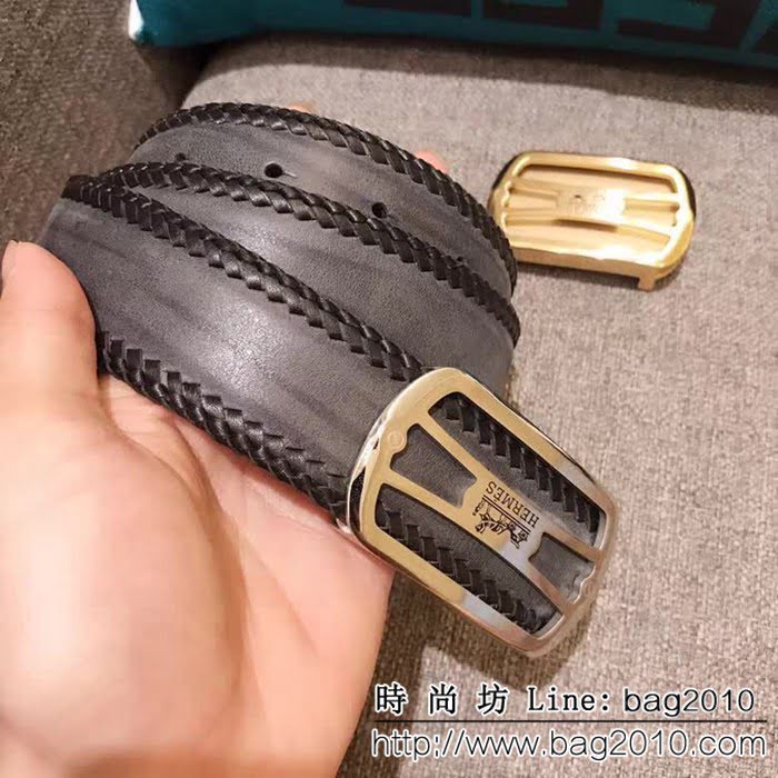愛馬仕HERMES 專櫃熱推款 經典扣 進口牛皮 男士皮帶高端男士皮帶 HHG1090